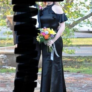 Elegant Black Off-Shoulder Gown